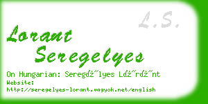 lorant seregelyes business card